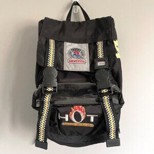 Vintage Invicta Black HOT WORLD Motocross Backpack - Expandable! 🎒